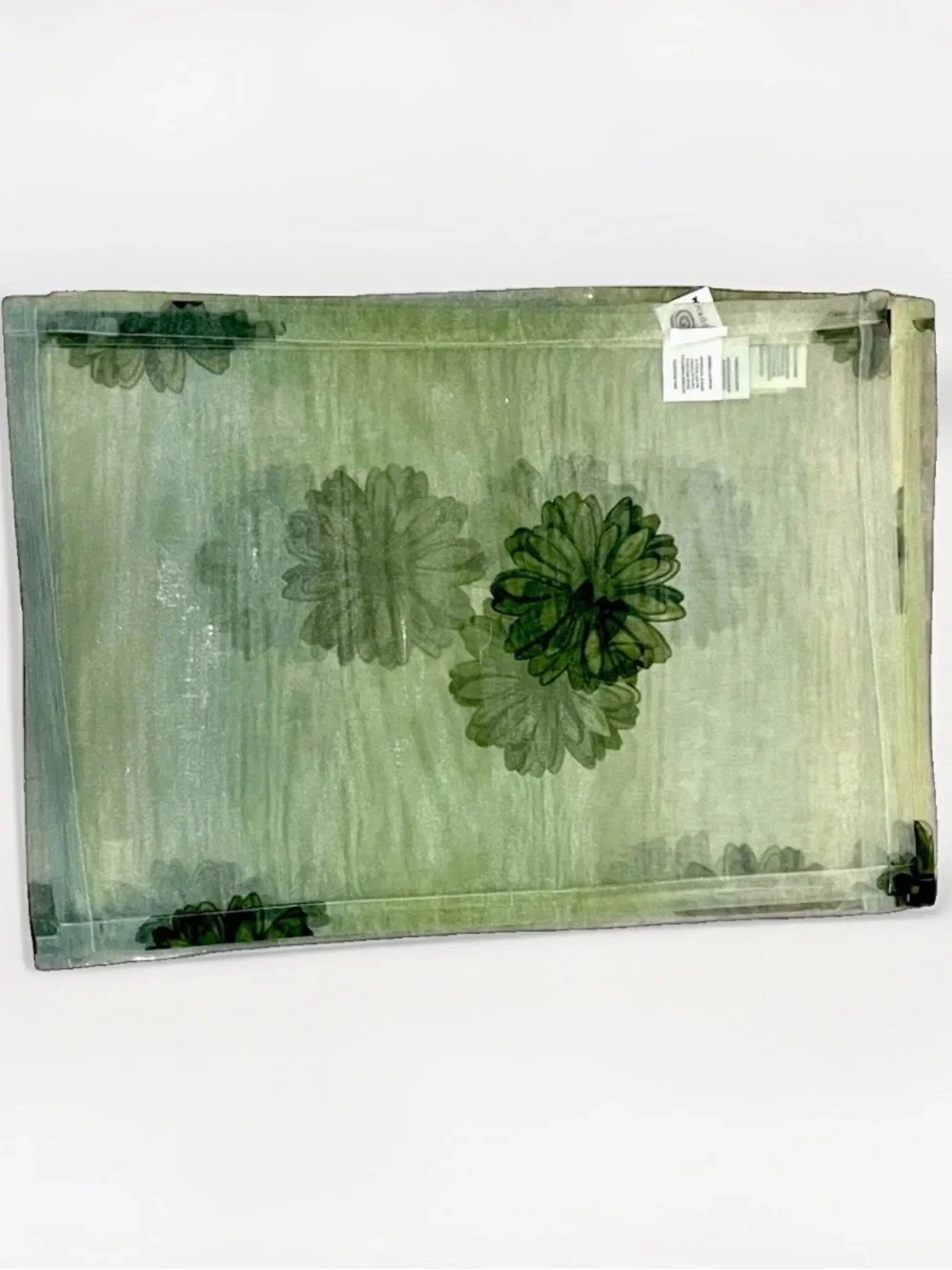 Bodrum Green Floral Sheer Fabric Table Placemats 14